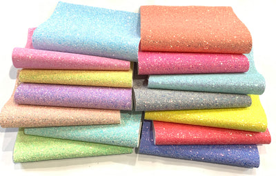 Ultimate Premium Chunky Glitter Canvas Fabric Sheets - Choice of 14 Colours in A4 Sheets