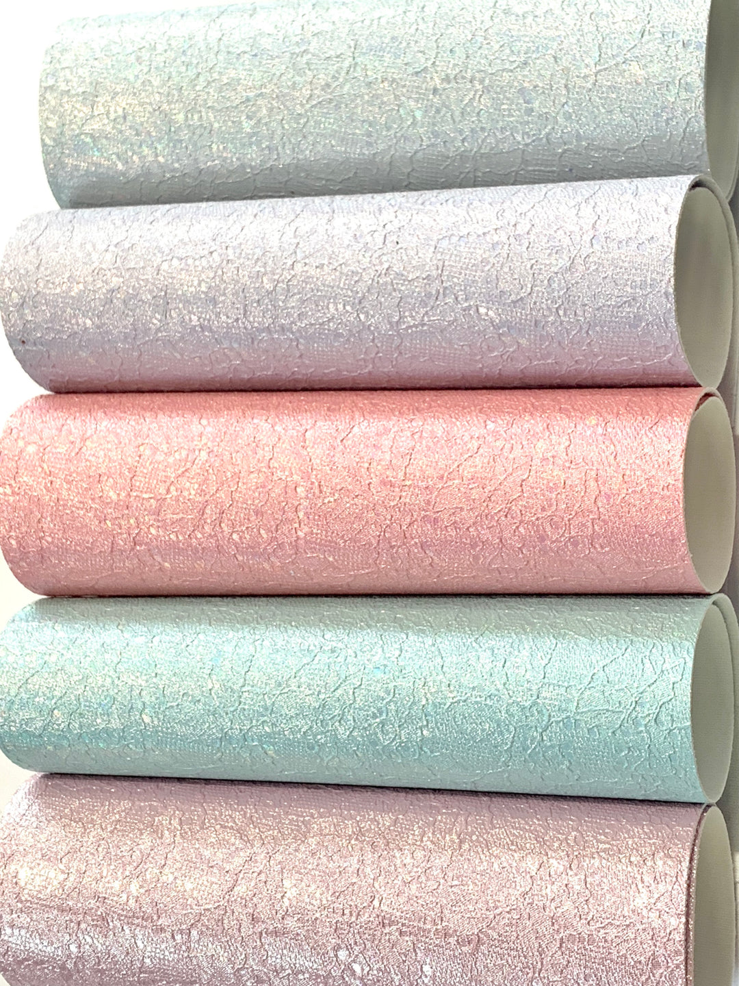 Pastel Pearl Floral Embossed Leatherette Fabric Sheets