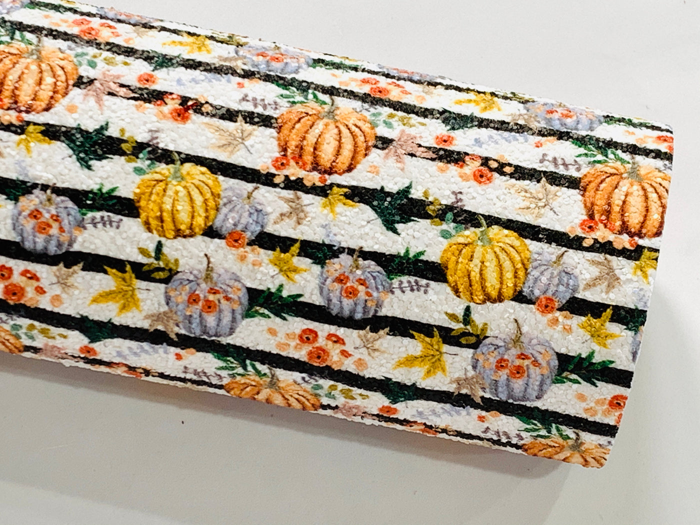 Halloween Pumpkins Chunky Glitter Fabric