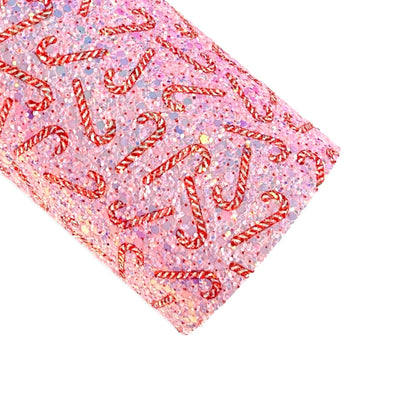 Candy Cane Pink Holographic Glitter Leatherette