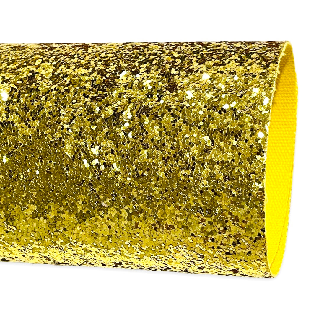 Luxe Yellow Gold Matching Back Chunky Glitter