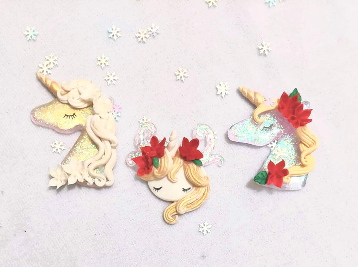 Christmas Resin Unicorn Bow Clay from our Enchanted Maker