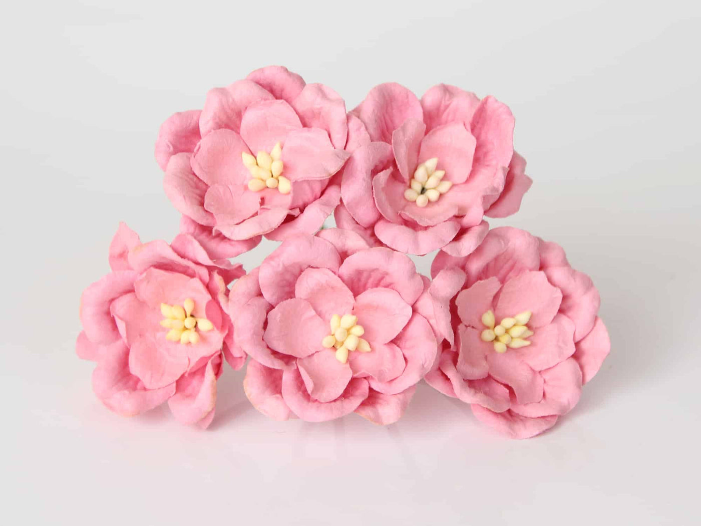 5pcs / 50 pcs - Mulberry Paper Flowers - 4cm Magnolias - Candy Pink