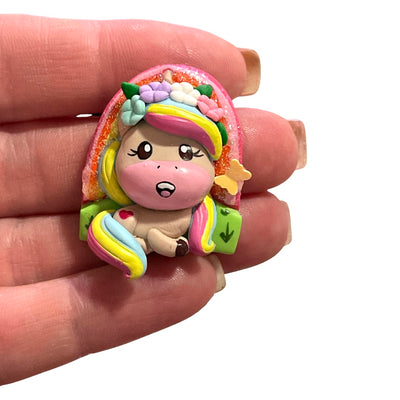 Rainbow Unicorn Clay Cameo - Luxe Maker Bow Clays
