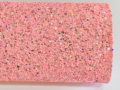 Lemonade Pink and Gold Mixed Chunky Glitter Fabric Sheet
