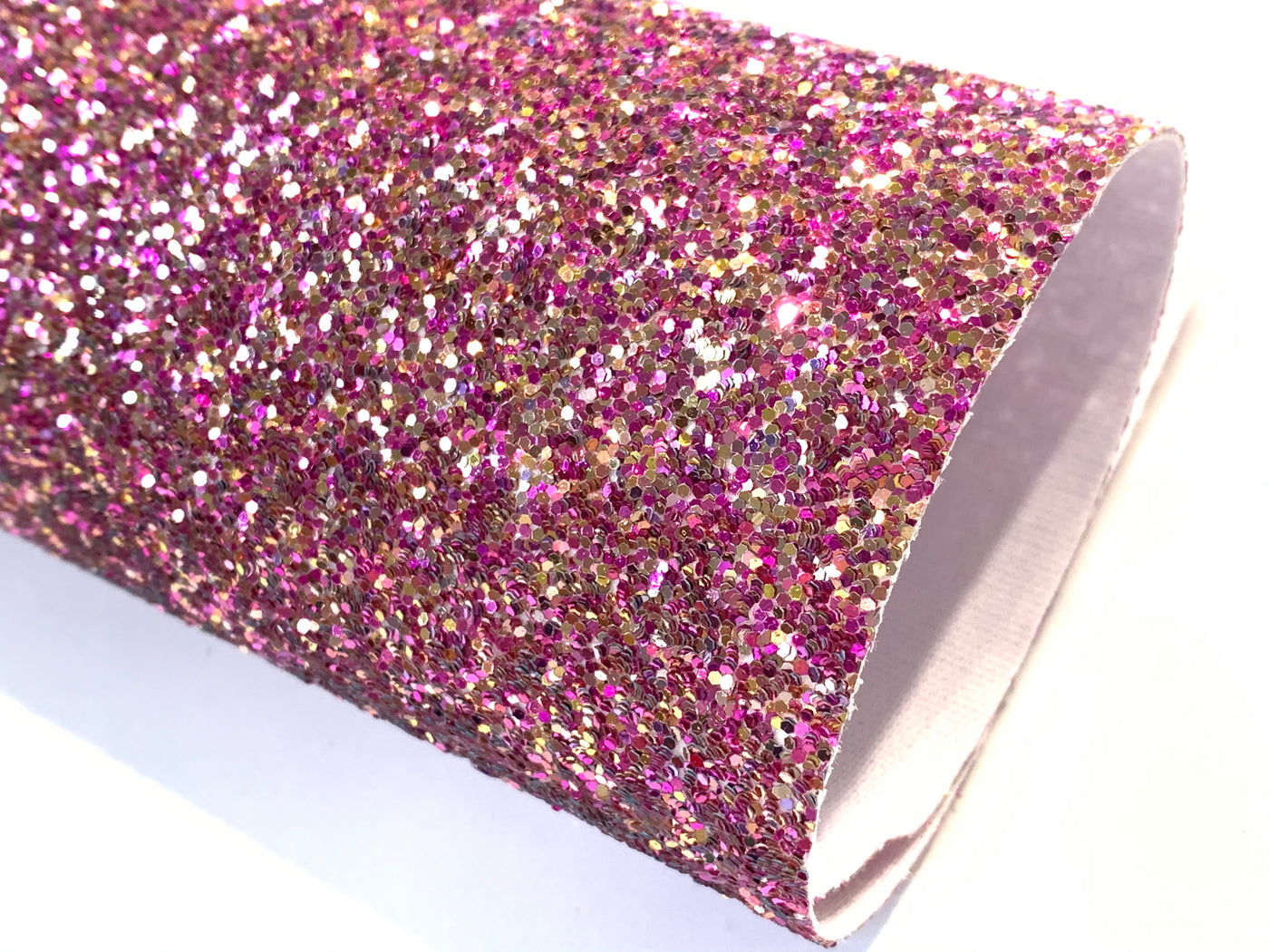 Gold and Magenta Mixed Chunky Glitter Fabric Sheets