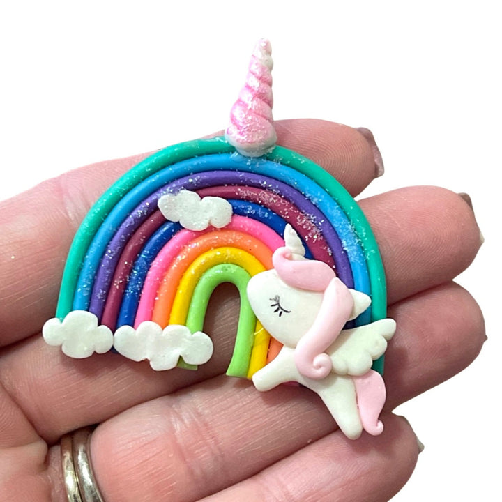 Unicorn over the Rainbow Bow Clay Embellishments