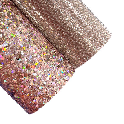 Rose Gold Weave Embossed Leatherette