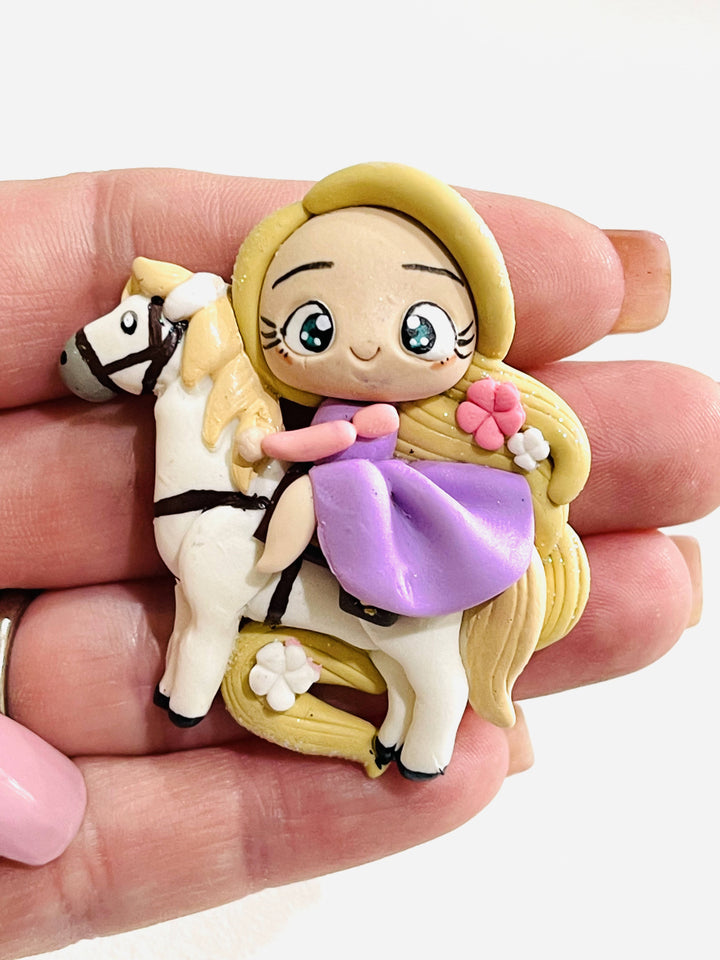Purple Princess on Horse Bow Clay - Luxe Maker