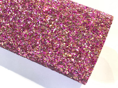 Gold and Magenta Mixed Chunky Glitter Fabric Sheets