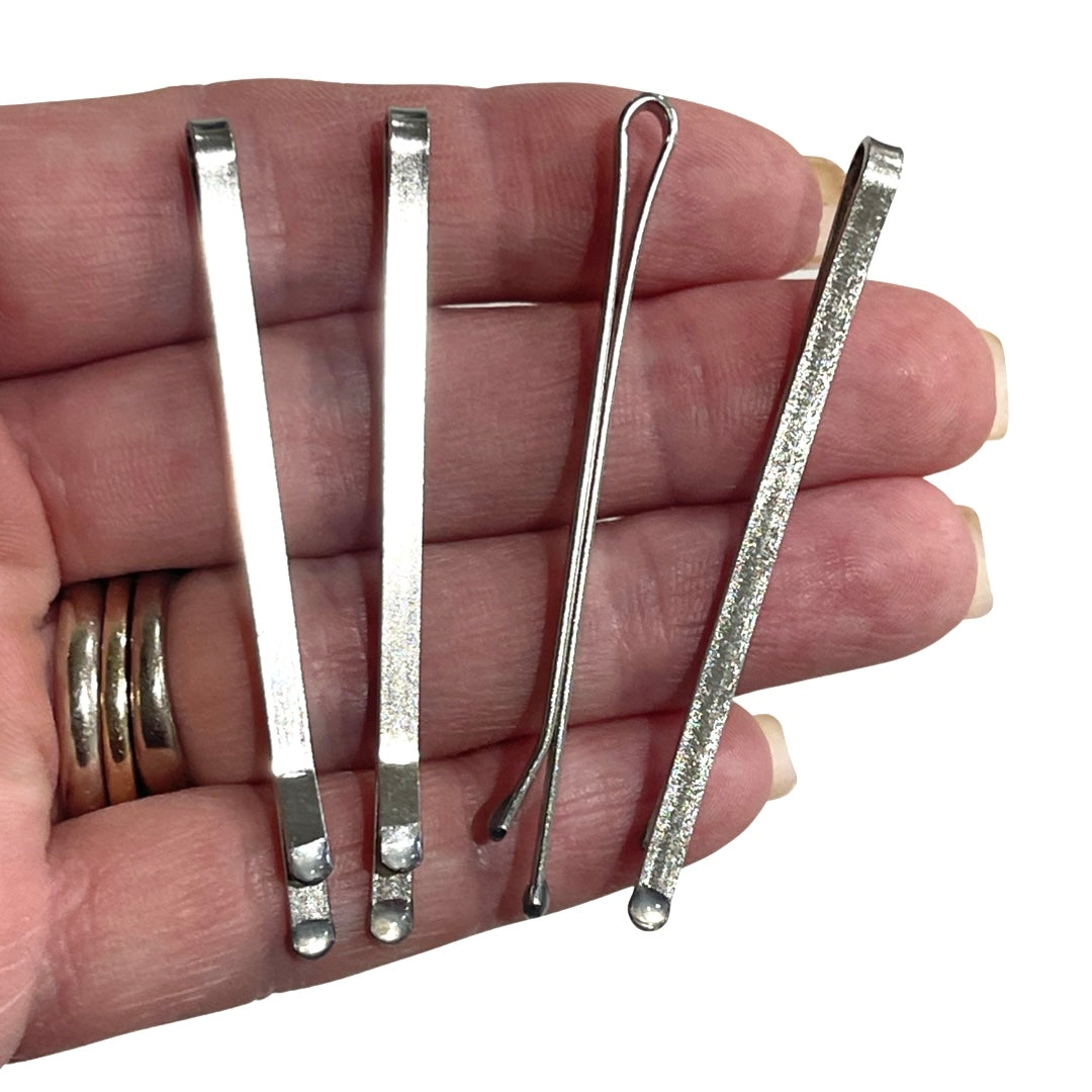 60mm Silver Bobby Pins - 10 or 50 Pack