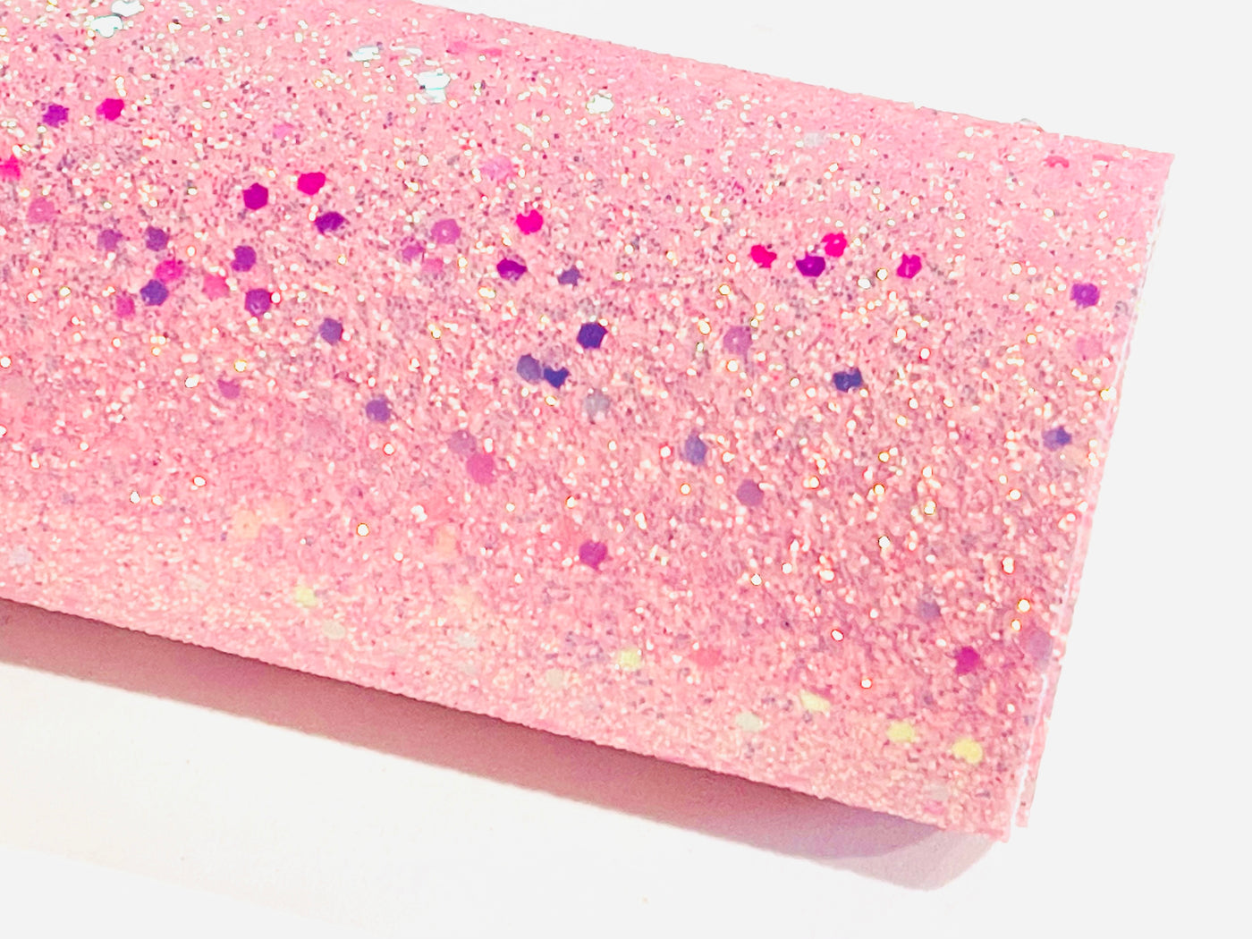 Pink Holographic Big Glitter Sparkle Chunky Glitter Leatherette