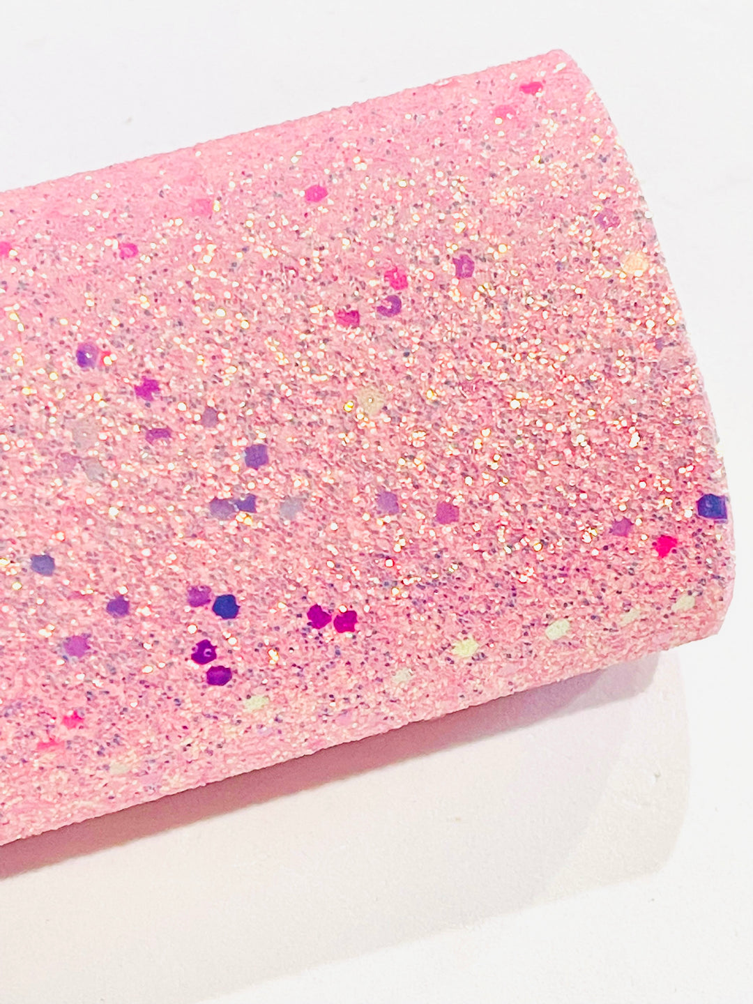 Pink Holographic Big Glitter Sparkle Chunky Glitter Leatherette