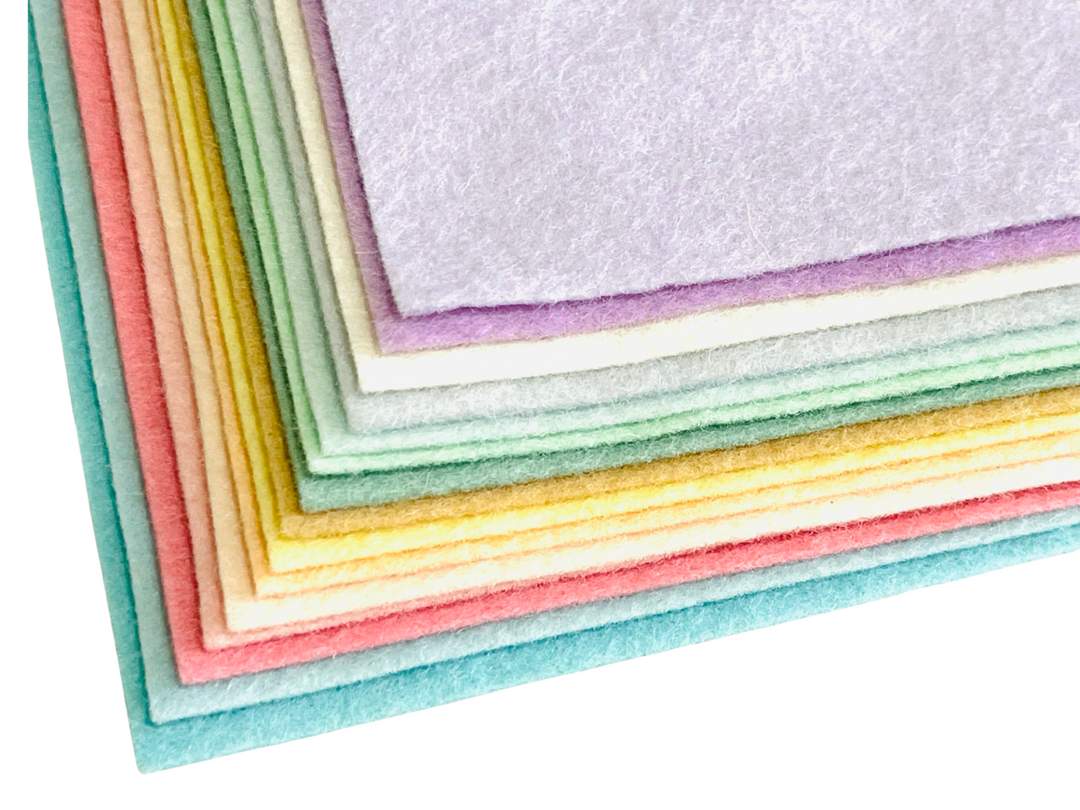 Unicorn Rainbow Wool Felt Bundle -  15 Sheets