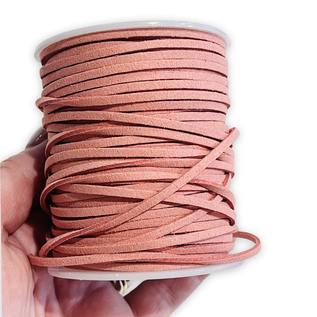 Dusty Peach Faux Suede Cord - 5m - Peach Suede Cord