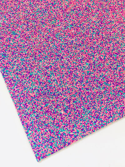 Summer Fiesta Pink Purple Jade Chunky Glitter Fabric Sheet