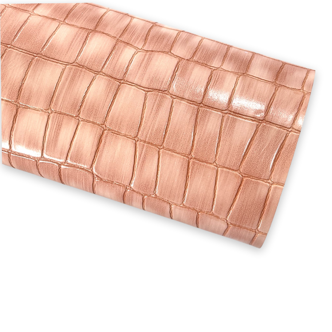 Imitation Crocodile Embossed Faux Leatherette - Pink