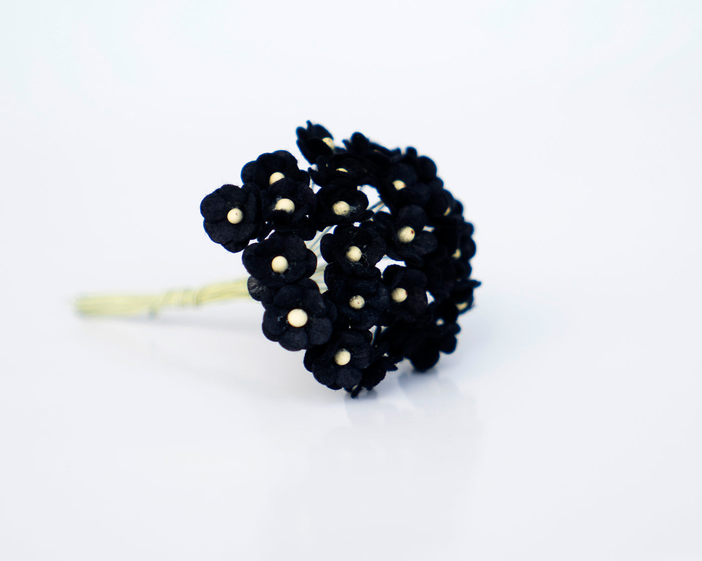 25 or Bulk 50 Pack - Mulberry Paper Flowers - Mini 1cm Black Cherry Blossoms