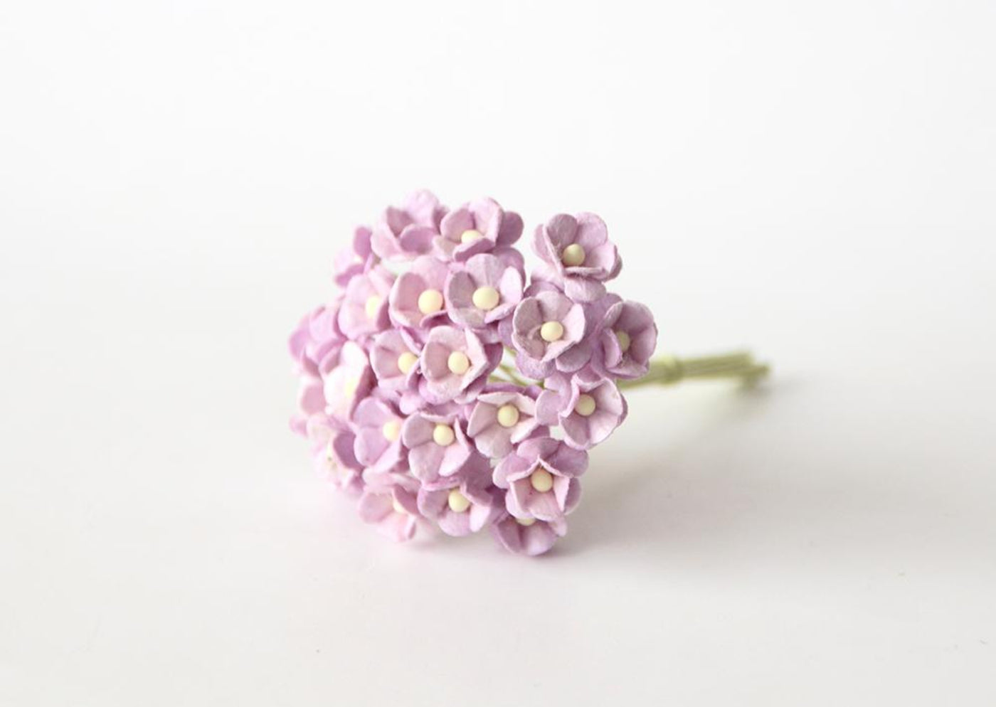Bulk 25/50 Pack - Mulberry Paper Flowers - Mini 1cm Cherry Blossoms -  Soft Lilac
