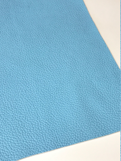 Feuille de similicuir bleu clair originale épaisseur 1,2 mm