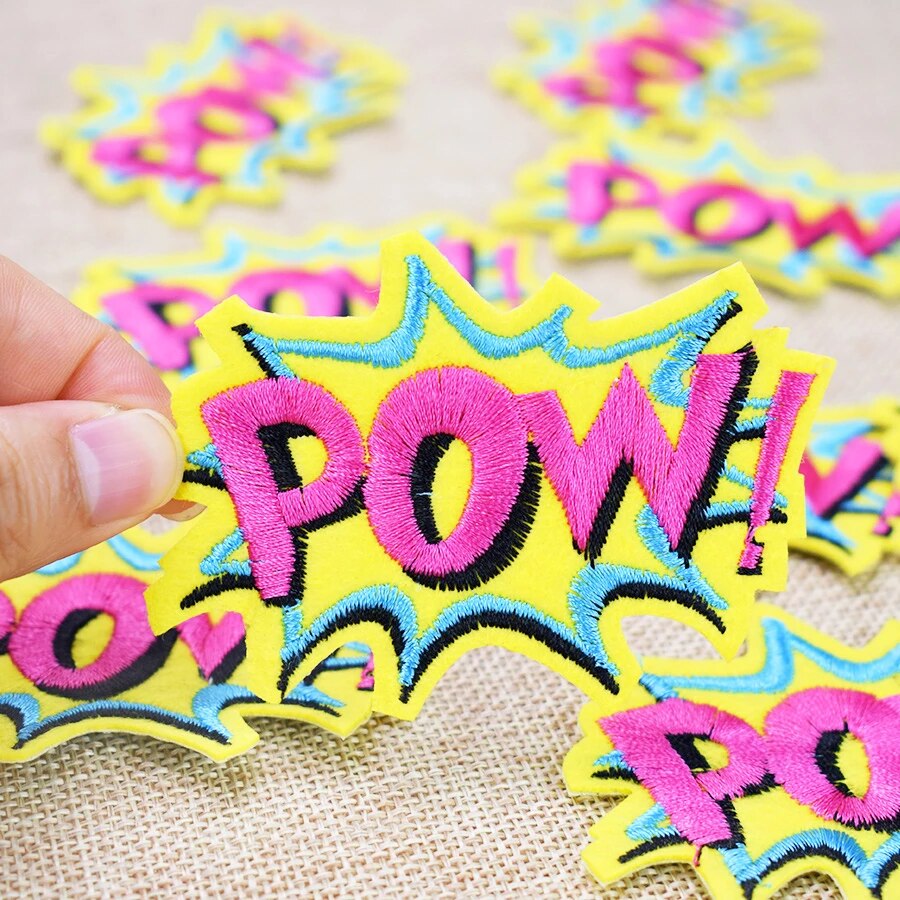 POW! Iron on Transfer Patch - Super Hero Patch - Embroidery Patch - Sew on Patch - Clothing Patch
