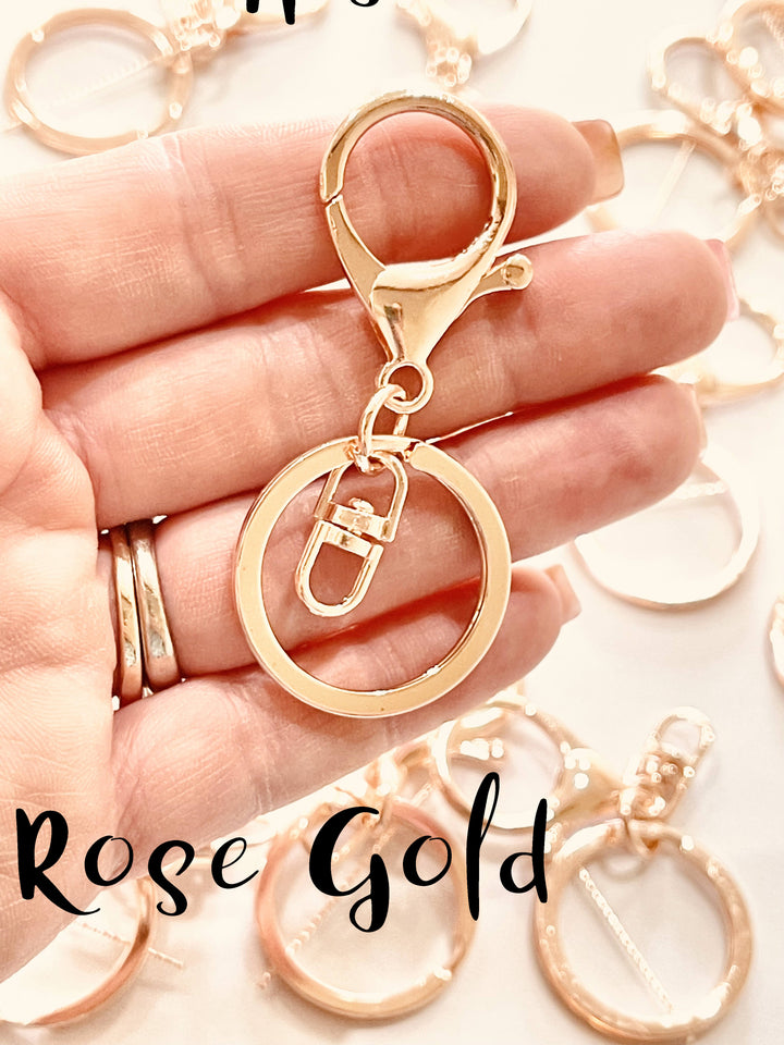 Rose Gold Lobster Clasp with Swivel Key Ring