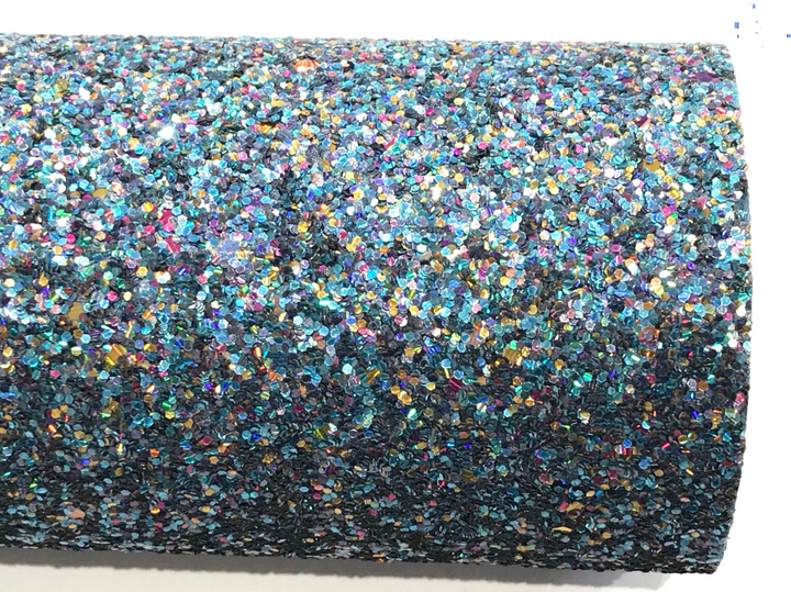 Winter Jewels Blacked Backed Canvas Chunky Premium Glitter Canvas Sheet 0.9mm Thick A4 Size - Teal or Rose Gold Pink