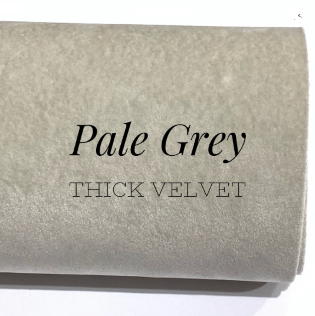 Pale Grey Velvet Fabric Sheet 0.9mm Sturdy for Bows