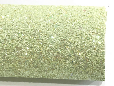Pale Lime Chunky Glitter Fabric Sheet 1.0mm thickness A5 orA4 Size Glitter Fabric - Lime Meringue