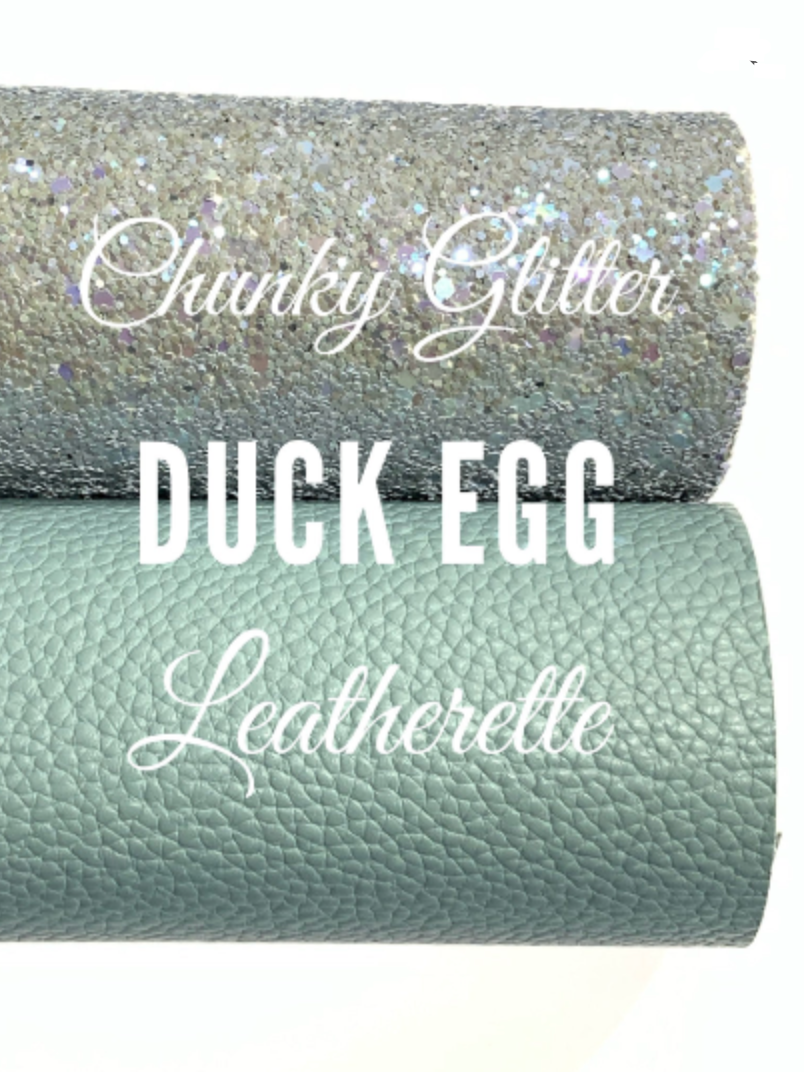 Duck Egg Chunky Glitter Fabric