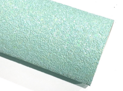 Ice Mint Green Chunky Glitter Fabric Sheet A5 or A4 Size Pastel Pale Green Mint Glitter Fabric