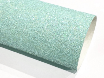 Ice Mint Green Chunky Glitter Fabric Sheet A5 or A4 Size Pastel Pale Green Mint Glitter Fabric