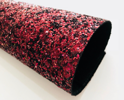 Marone Black Backed Chunky Premium Glitter Canvas Sheet 0.9mm Thick A4 Size