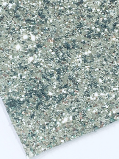 Silver Chunky Glitter Leatherette