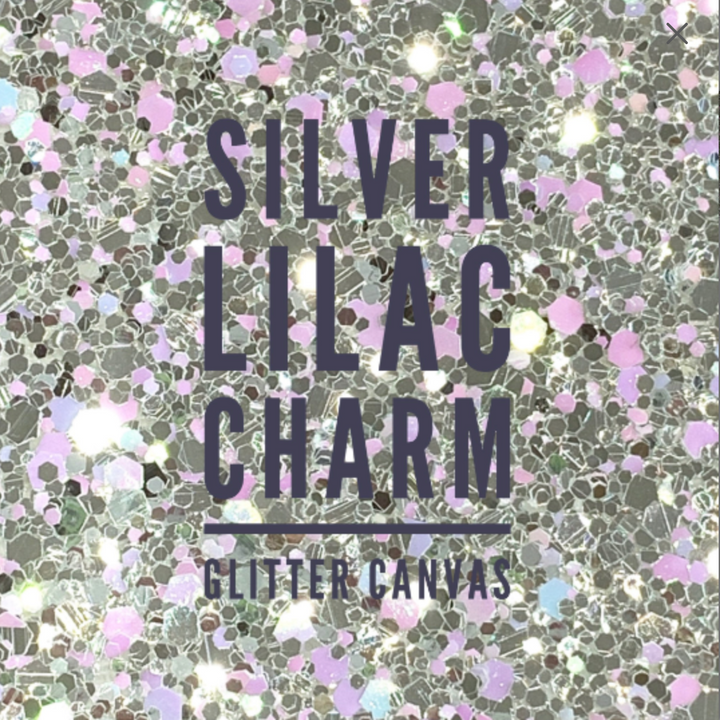 Silver Lilac Pastel Charm Hexagonal Chunky Glitter Canvas
