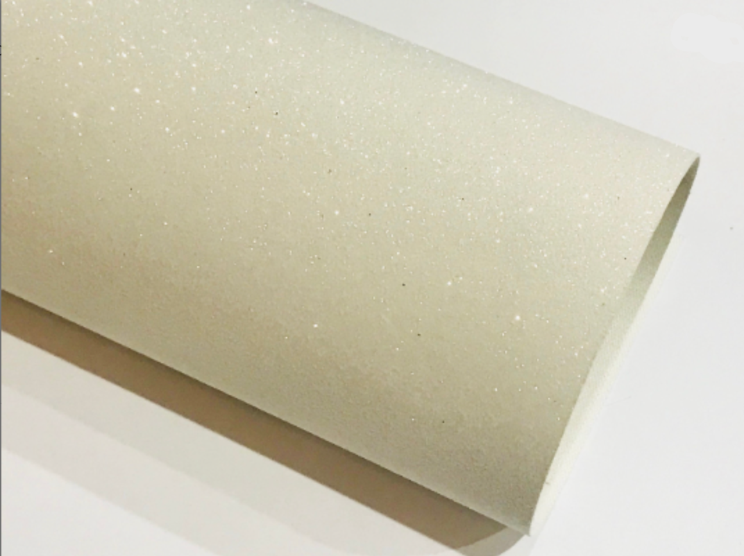 White Fine Glitter Fabric Sheet