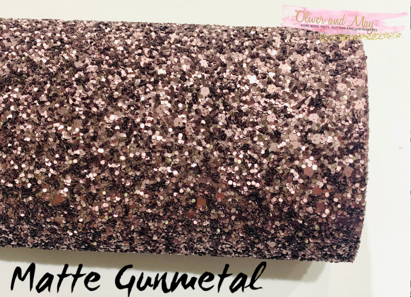 Matte Gunmetal Chunky Glitter Fabric Sheet