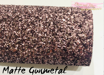 Matte Gunmetal Chunky Glitter Fabric Sheet