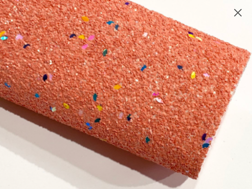 Coral Pink Chunky Glitter Celebration Confetti Canvas