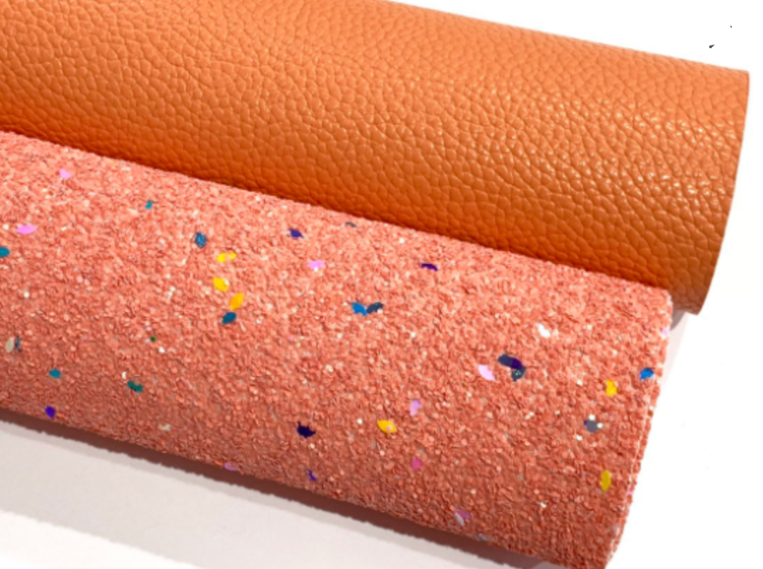 Coral Pink Chunky Glitter Celebration Confetti Canvas
