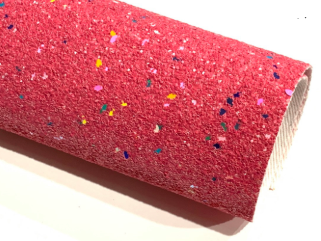 Raspberry Chunky Glitter Celebration Confetti Canvas