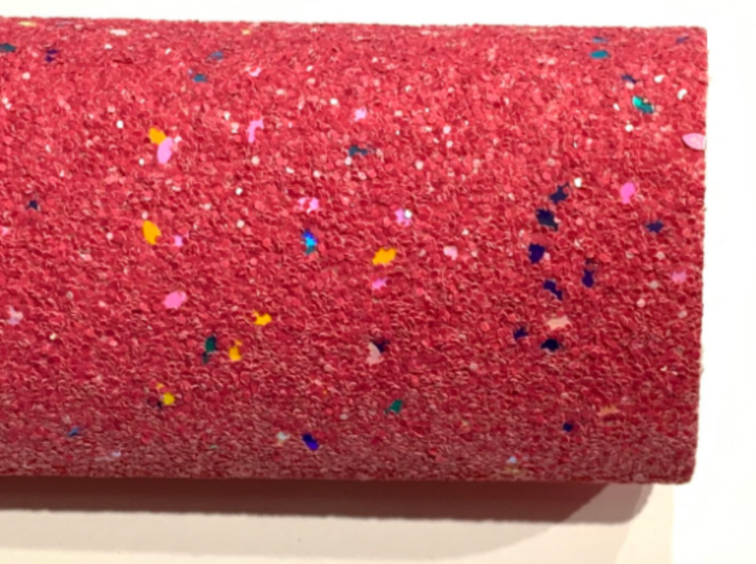 Toile de confettis de célébration à paillettes épaisses framboise