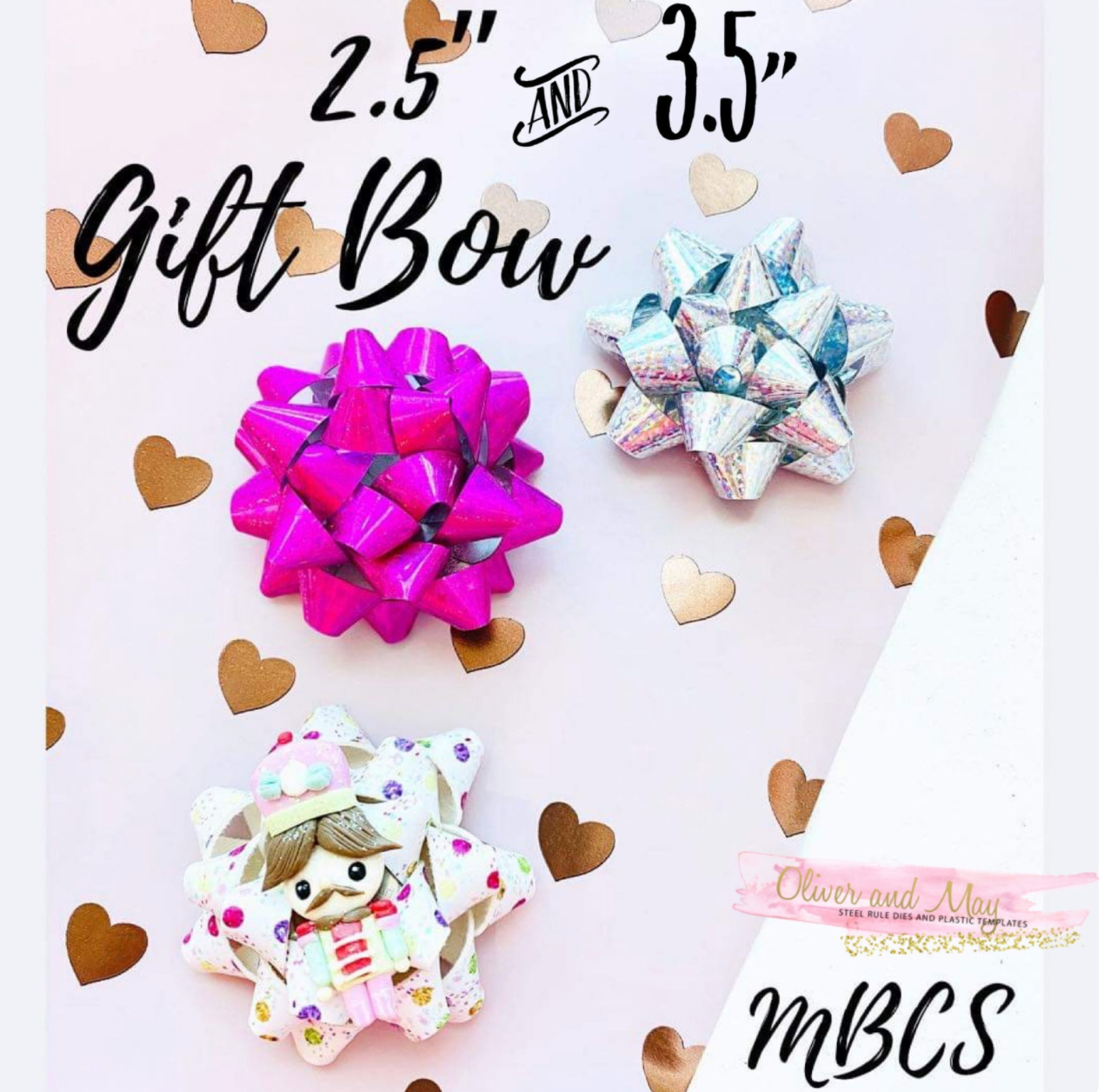 Gift Bow Steel Rule Die in choice of 2 sizes - 2.5" Gift Bow OR 3.5" Gift Bow
