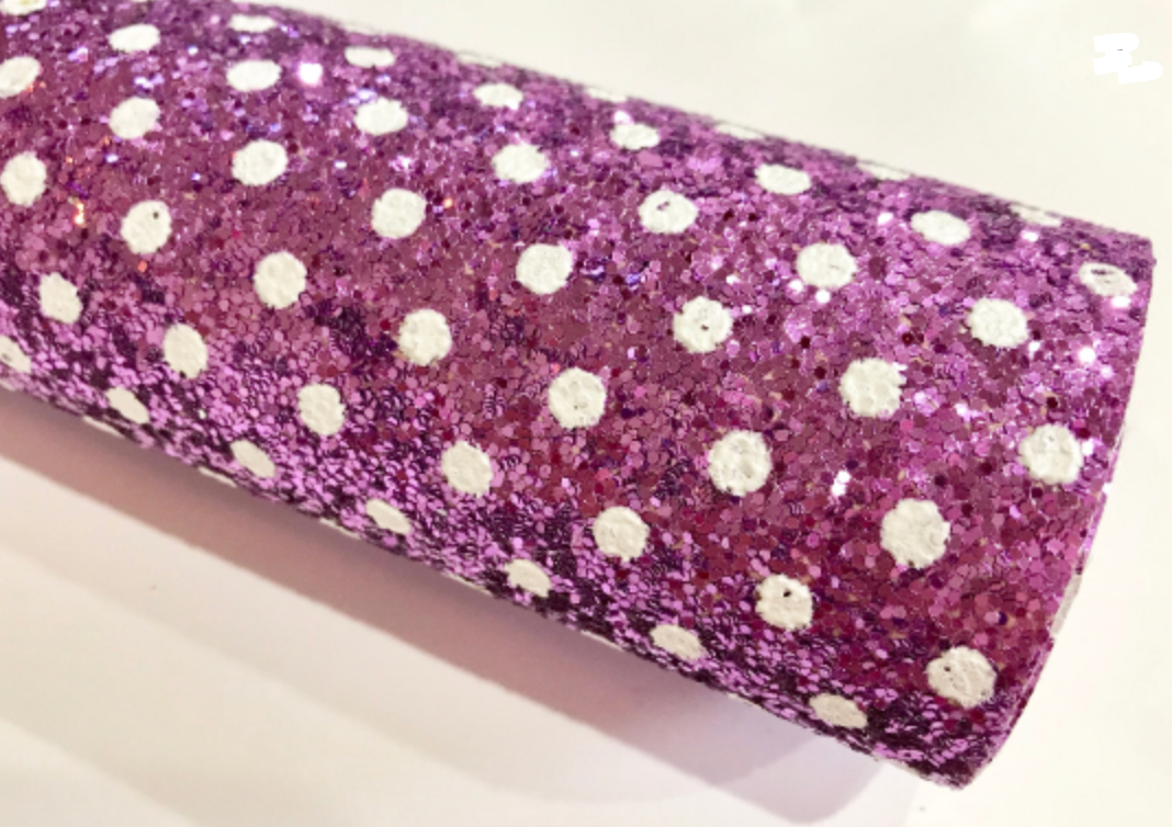 Purple Chunky Glitter with White Dots