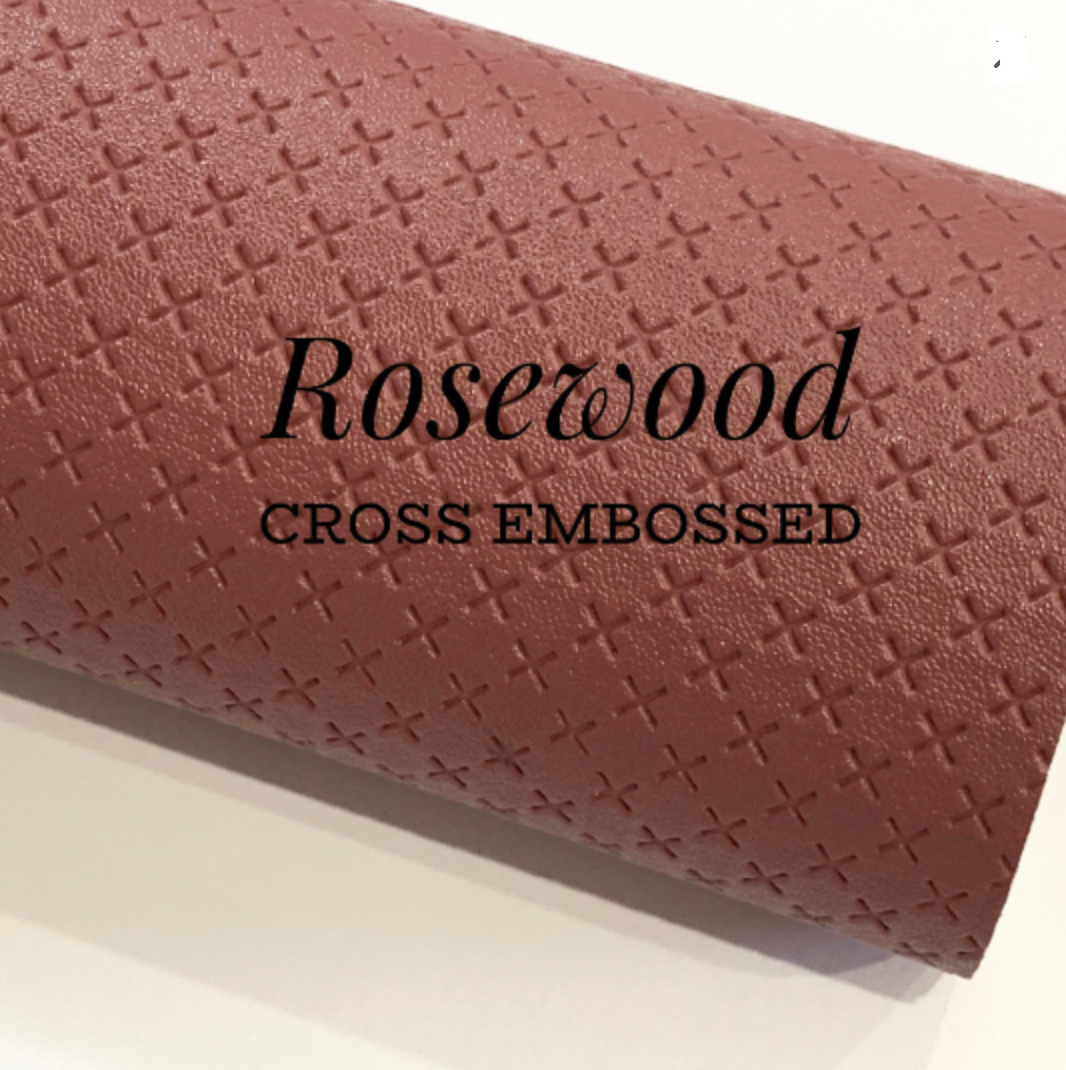 Rosewood Cross Embossed Faux Leatherette