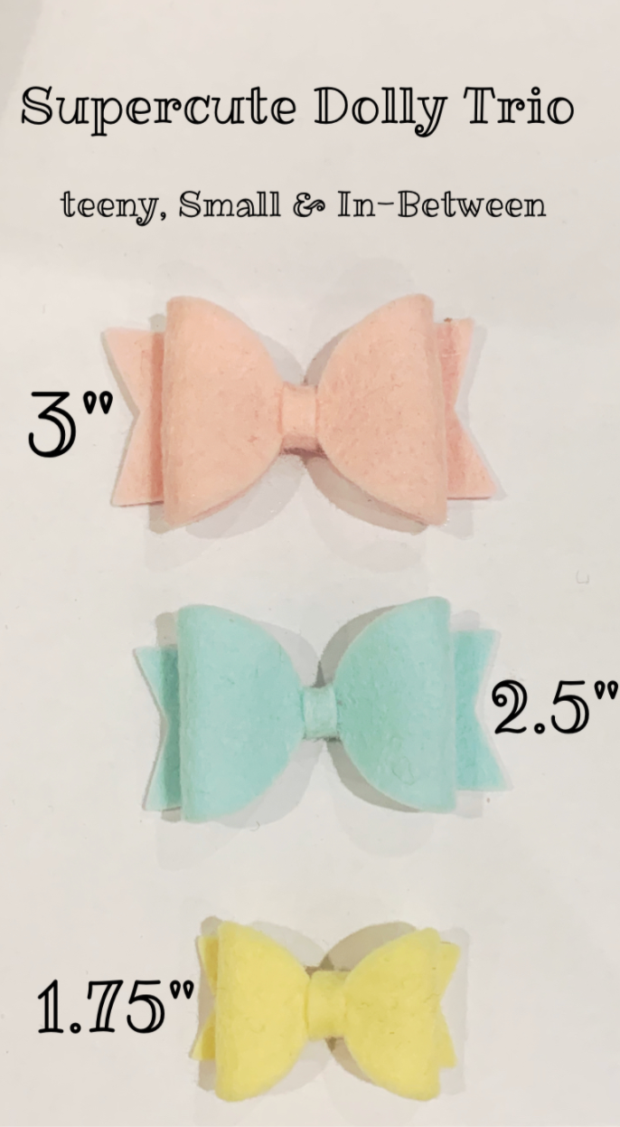 Dolly Trio – Dolly Bows in Teeny, Inbetween & Small sizes