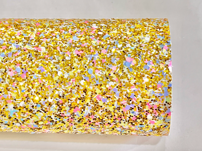 Gold Confetti Chunky Glitter Fabric Sheets