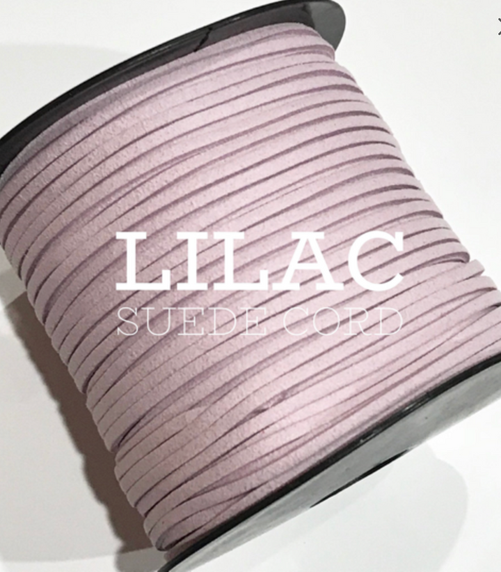 Lilac Faux Suede Cord - 5m - Lilac Pink Suede Cord