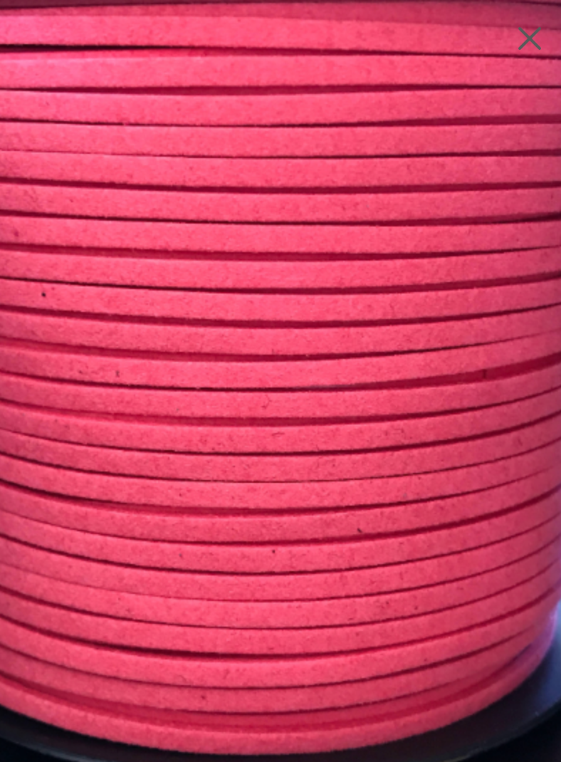 Coral Pink Faux Suede Cord - 5m