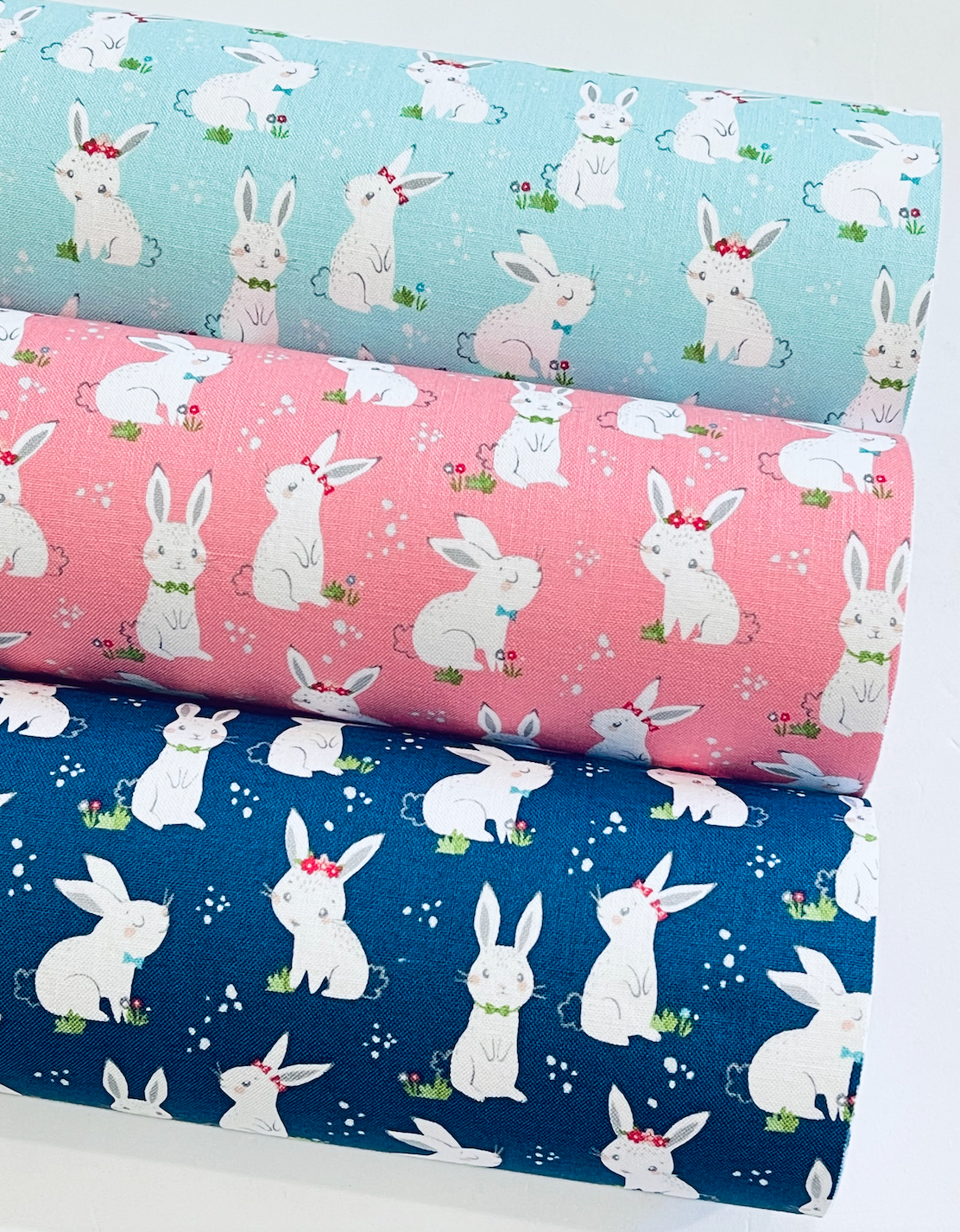 Winifred Rose Fabric Felt - Navy Bunny and Coordinating Petite Floral - Limited Stock